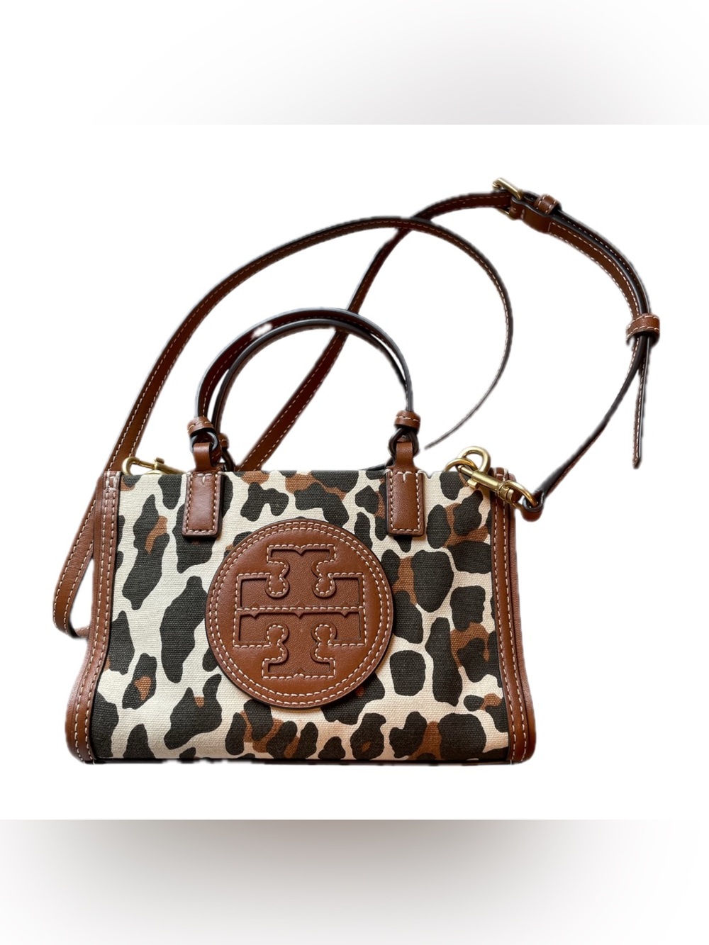 Tory Burch Ella Mini Tote | Leopard - Picture 4 of 11